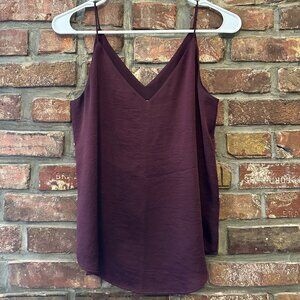 Express Burgundy V-Neck Tank Top, Size XS